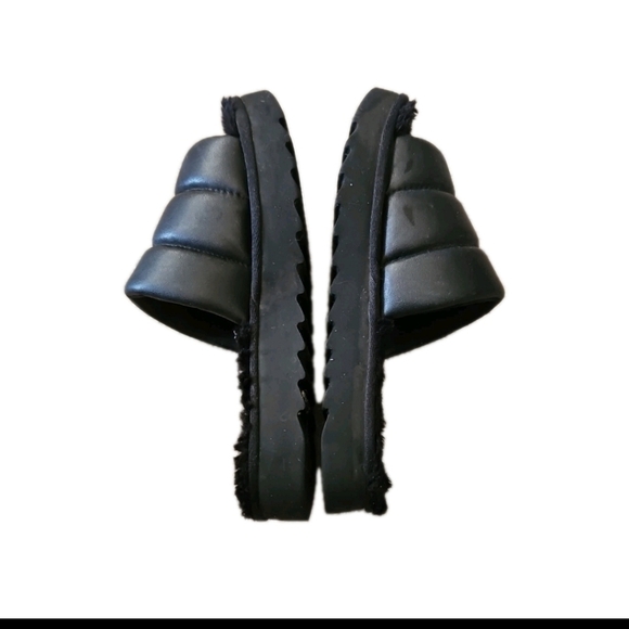 Koolaburra By Ugg Womens Black BRB Shearling Comfortable Slide Sandals 9 - Picture 8 of 10